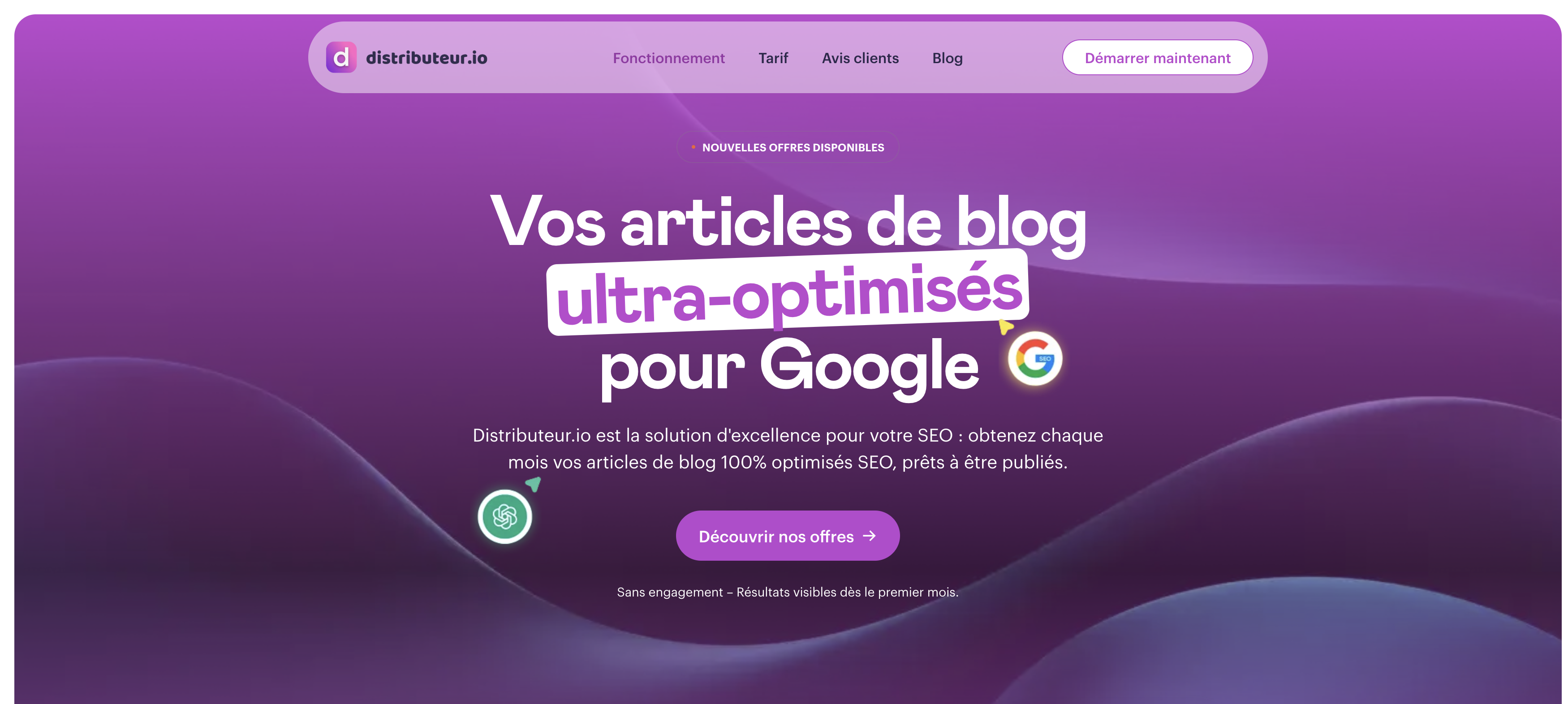 Aperçu de Distributeur.io