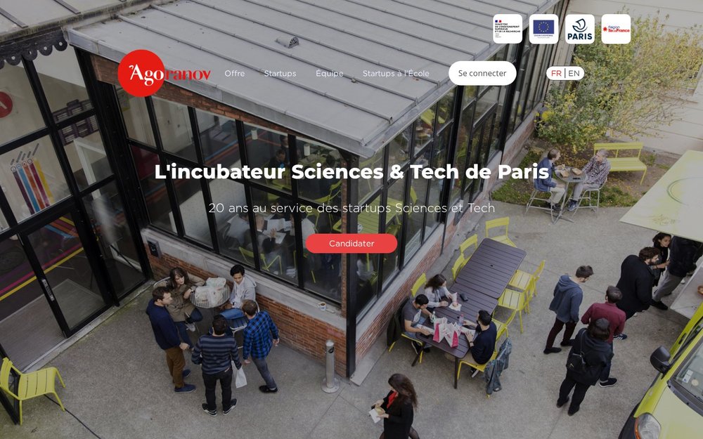 Agoranov - incubateur deeptech lié aux universités parisiennes