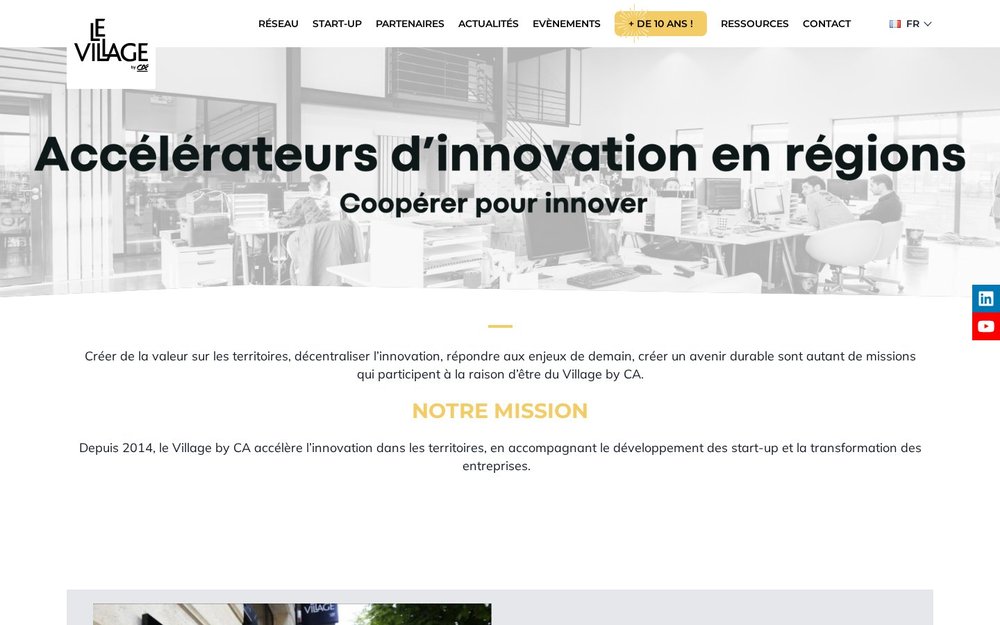 Le Village by CA - premier réseau d'accélérateurs en Europe par nombre de sites