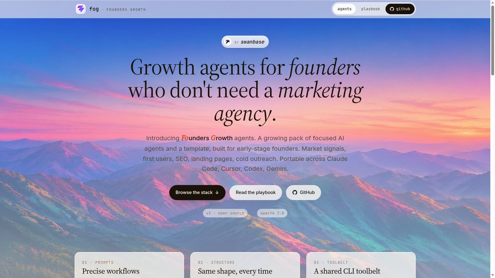 fog-agents.com — la page d'accueil du stack fog