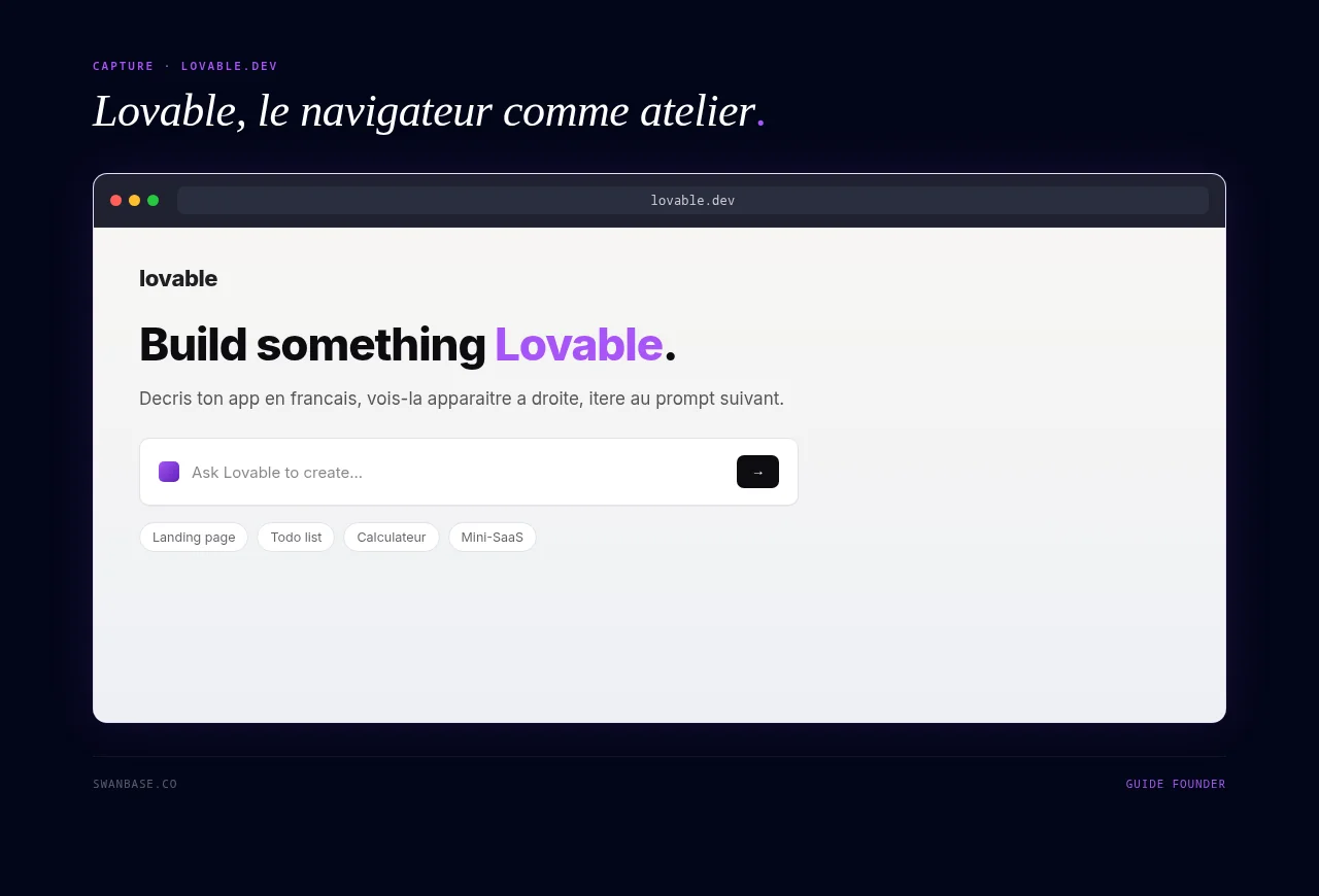 Lovable, le navigateur comme atelier