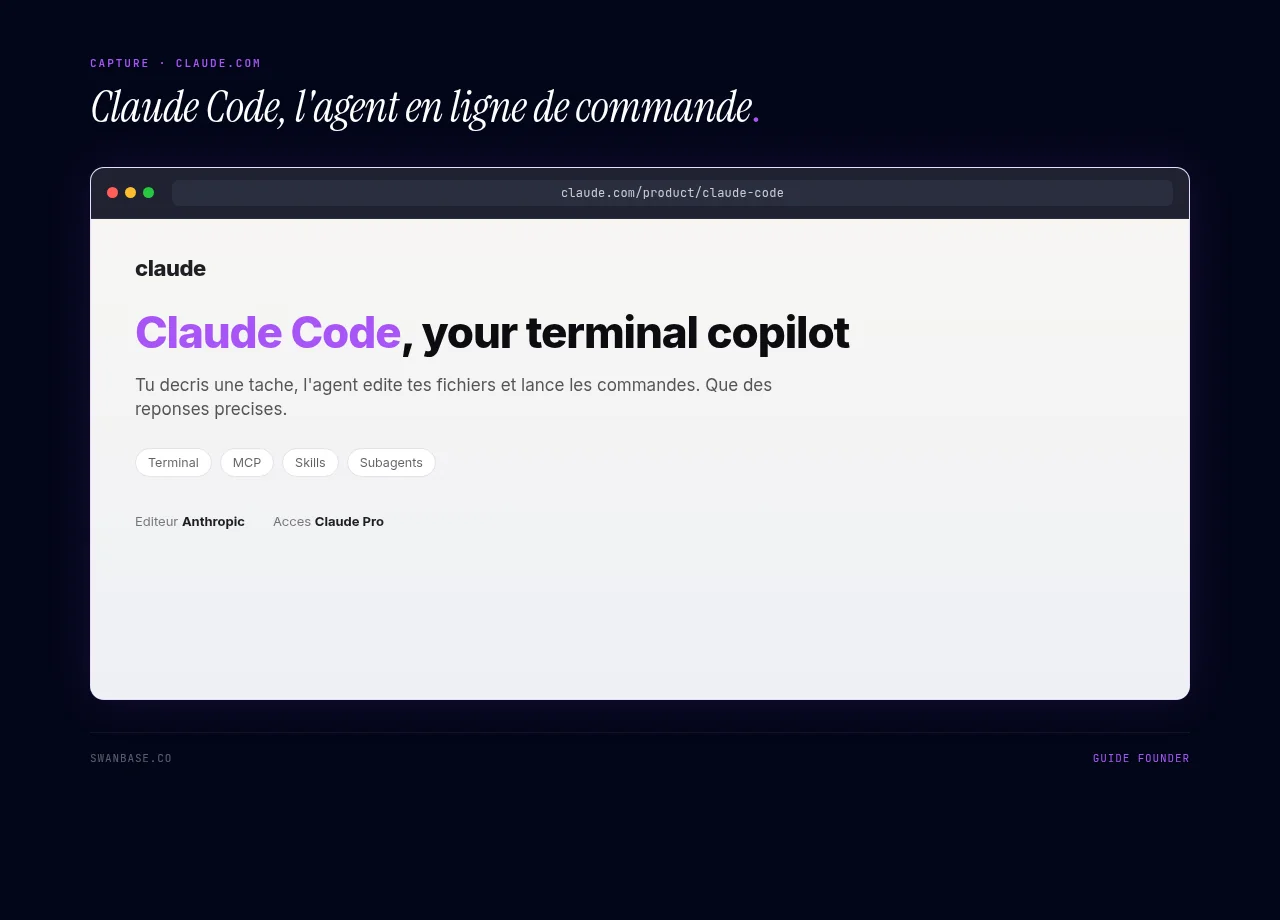 Claude Code, l'agent en ligne de commande