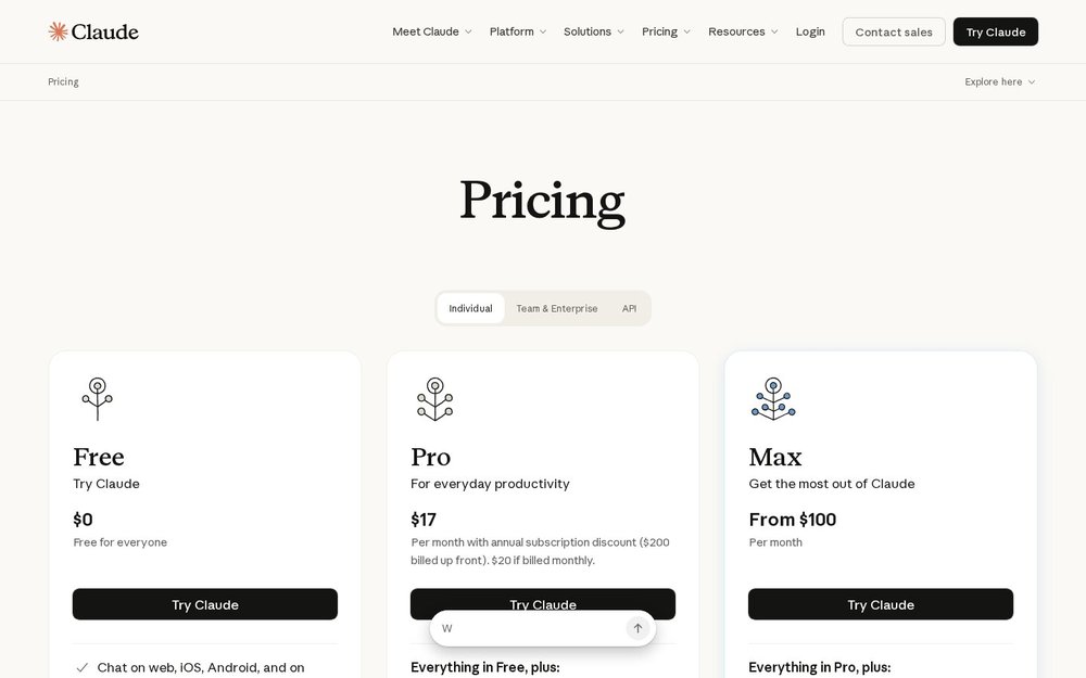 Page tarifs Anthropic Claude Code Pro et Max en français