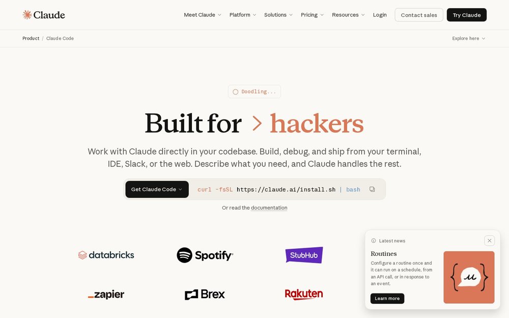 Page produit Claude Code sur anthropic.com en français