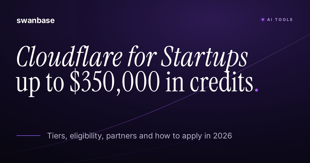 swanbase cover for the Cloudflare for Startups guide: up to $350,000 in credits and the steps to apply