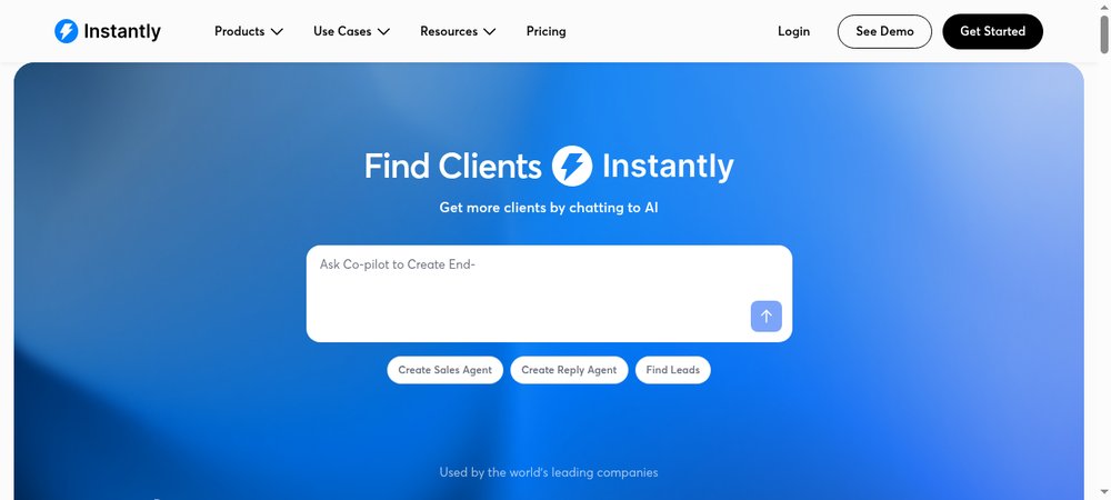 Interface Instantly, outil de cold email dédié