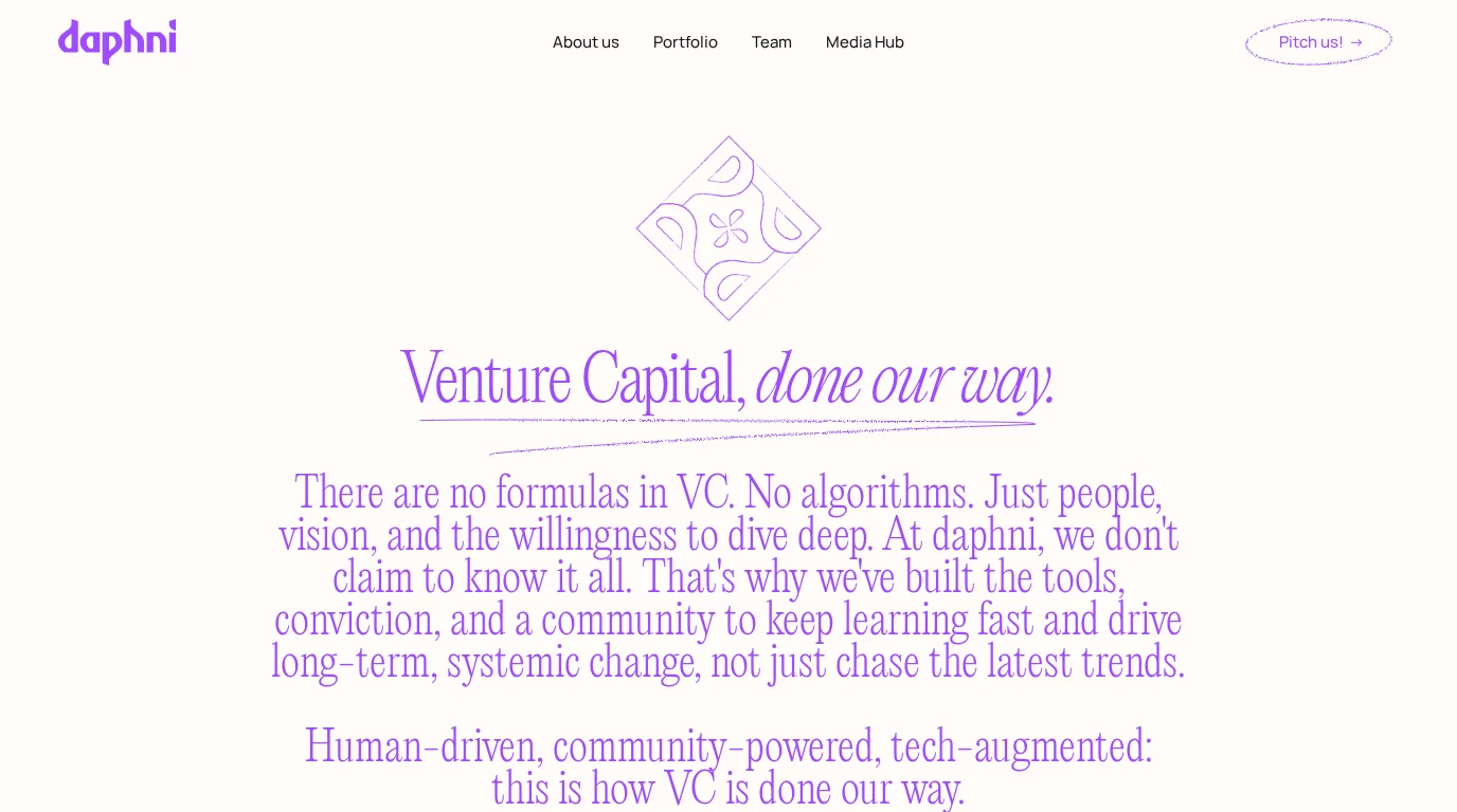 Page d'accueil du site Daphni (daphni.com)