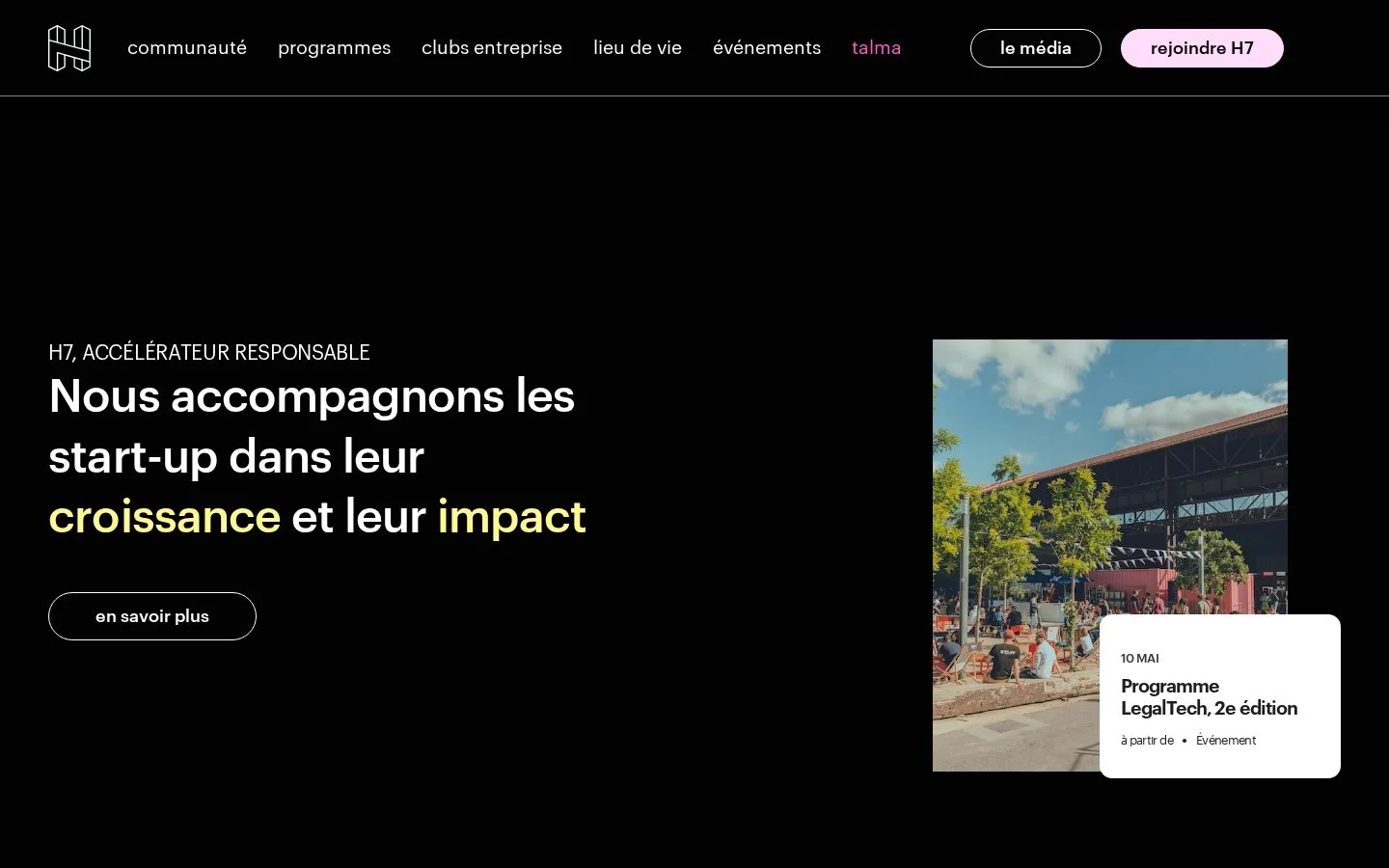 Site officiel H7 — hub d'innovation 5 300 m² au cœur du quartier de la Confluence, Lyon
