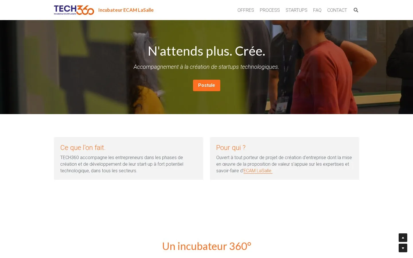 Site officiel Tech360 ECAM LaSalle — startups tech, IoT, industrie 4.0, Fablab Lyon