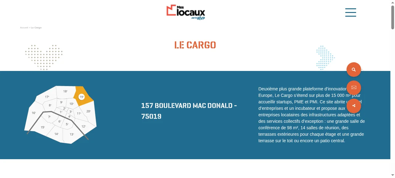 Site officiel Le Cargo — 15 000 m², Paris 19e, 2e plateforme d'innovation Europe