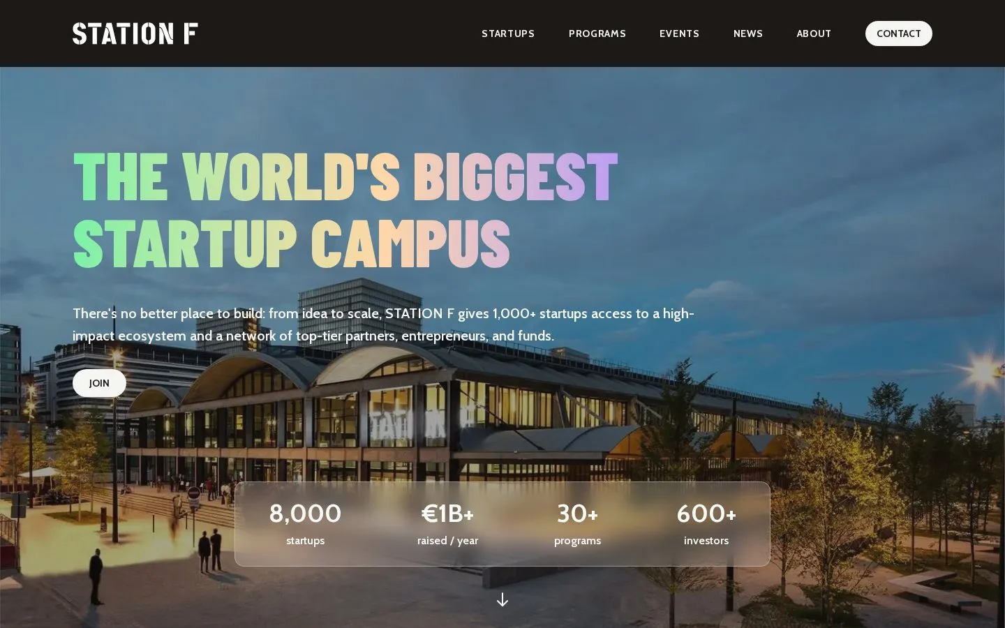 Site officiel Station F — campus startup Halle Freyssinet Paris 13e