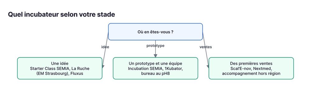 Quel incubateur selon votre stade