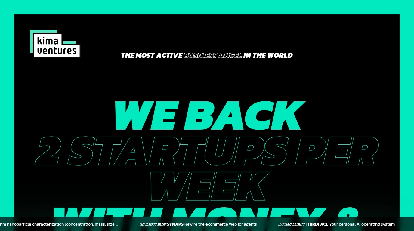 Page d'accueil du site Kima Ventures (kimaventures.com)
