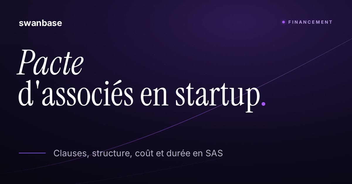 Couverture swanbase du guide du pacte d'associés en startup