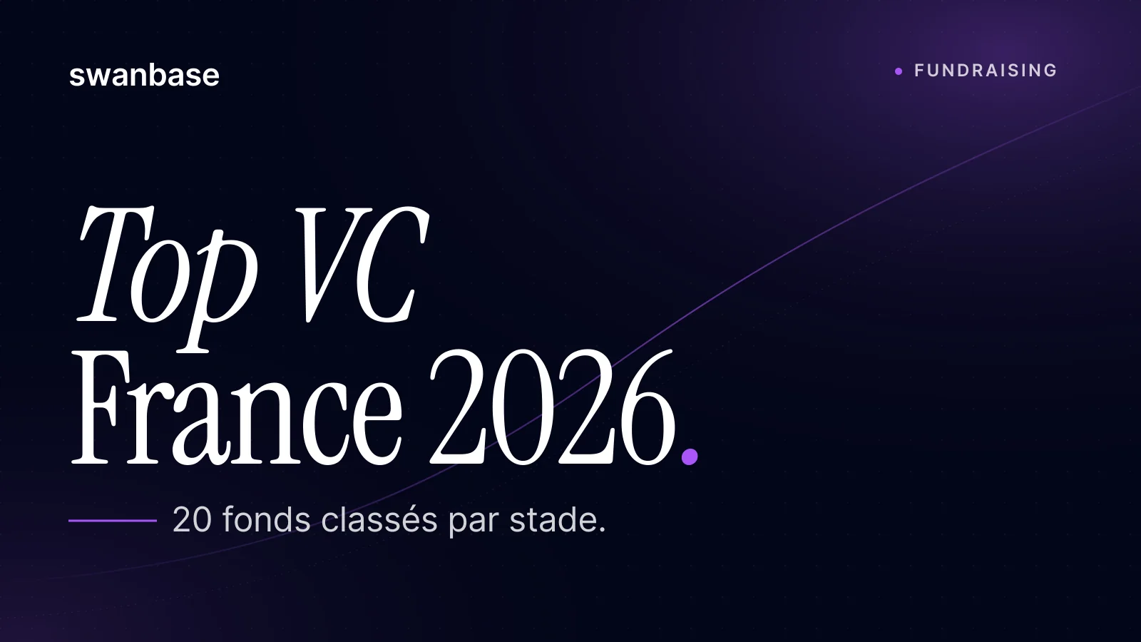 Bannière swanbase Top VC France 2026 : 20 fonds classés par stade et secteur