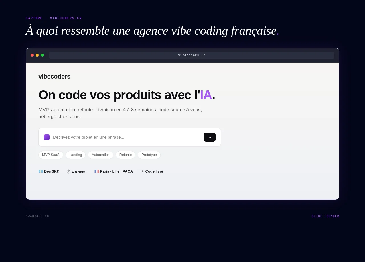 À quoi ressemble une agence vibe coding française