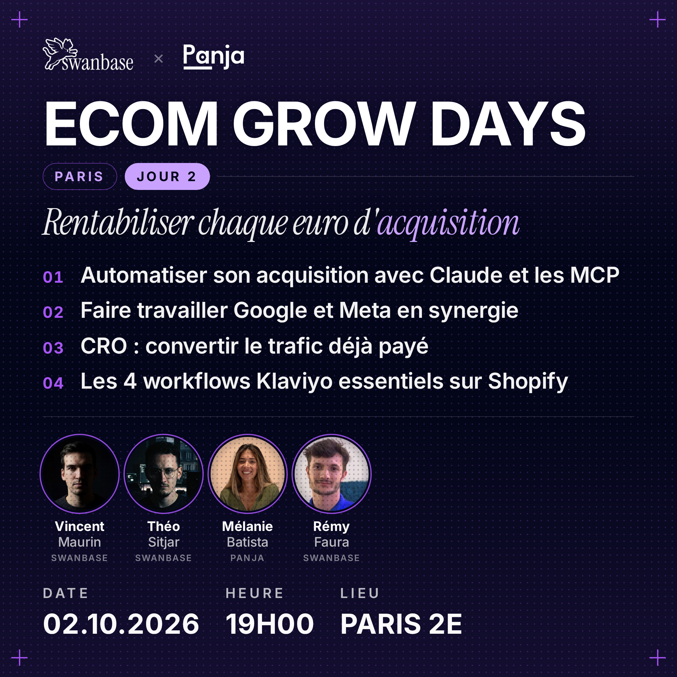 Ecom Grow Days Paris | Jour 2 : rentabiliser chaque euro d'acquisition