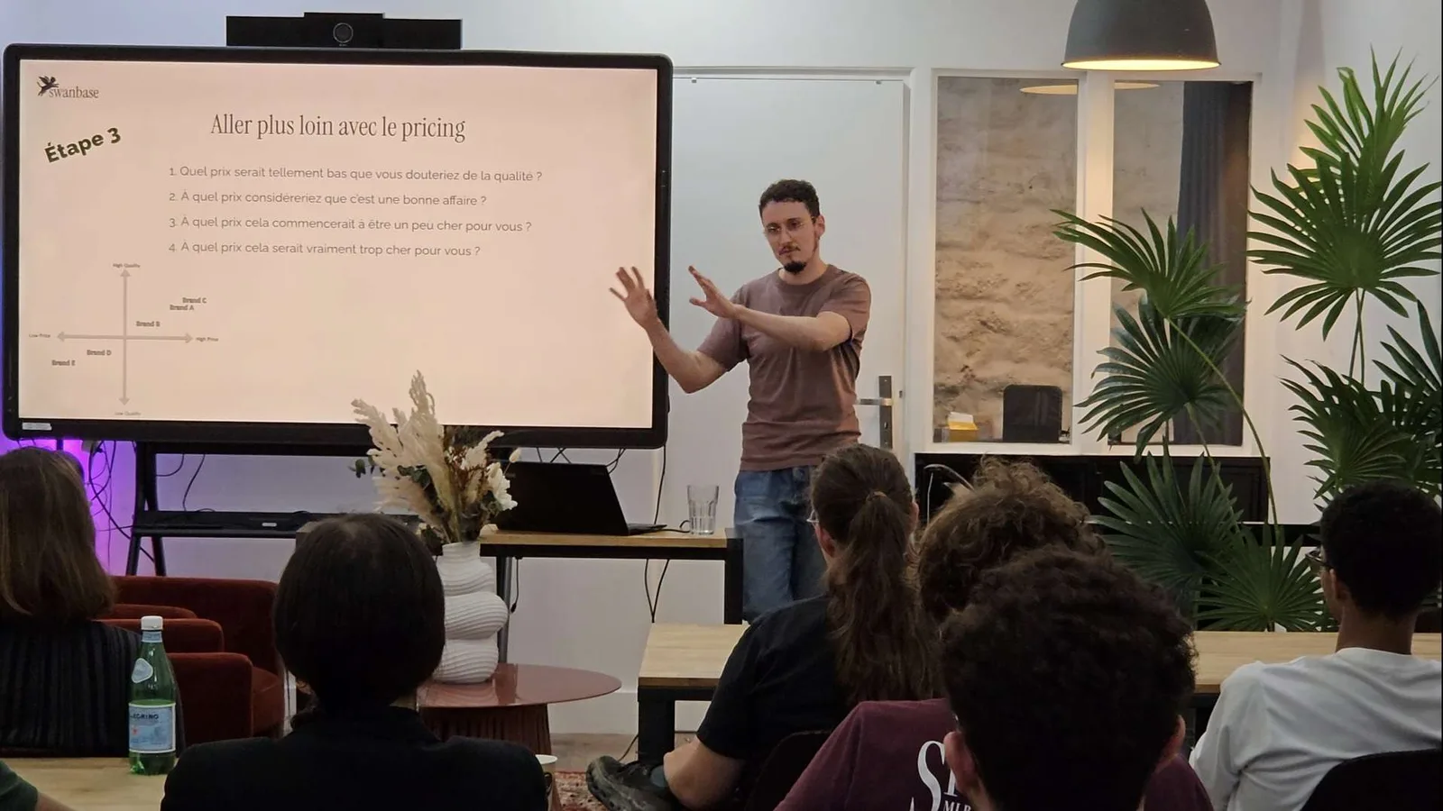 Atelier pricing devant les founders chez swanbase à Paris